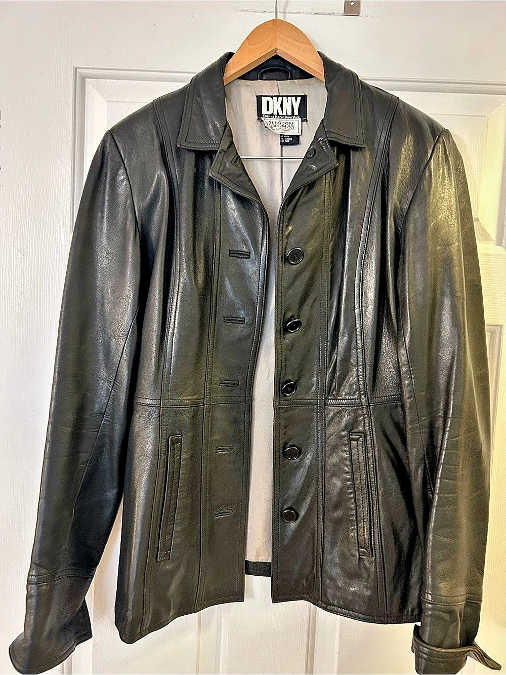 DKNY Leather Jacket Black Size 8